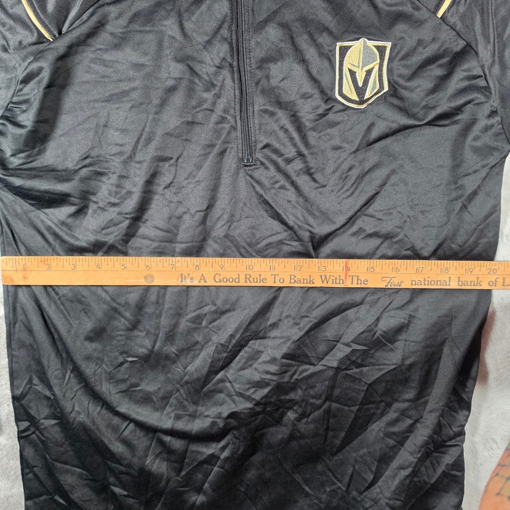 NHL Vegas Golden Knights Pullover Mens Large Black Quarter Zip Hockey Gym Shirt - Picture 5 of 6